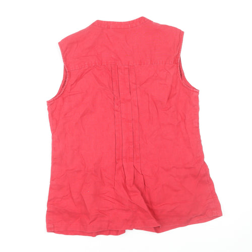 Principles Women's Red Linen Sleeveless Blouse Size 12