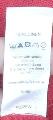 Principles Women's Red Linen Sleeveless Blouse Size 12