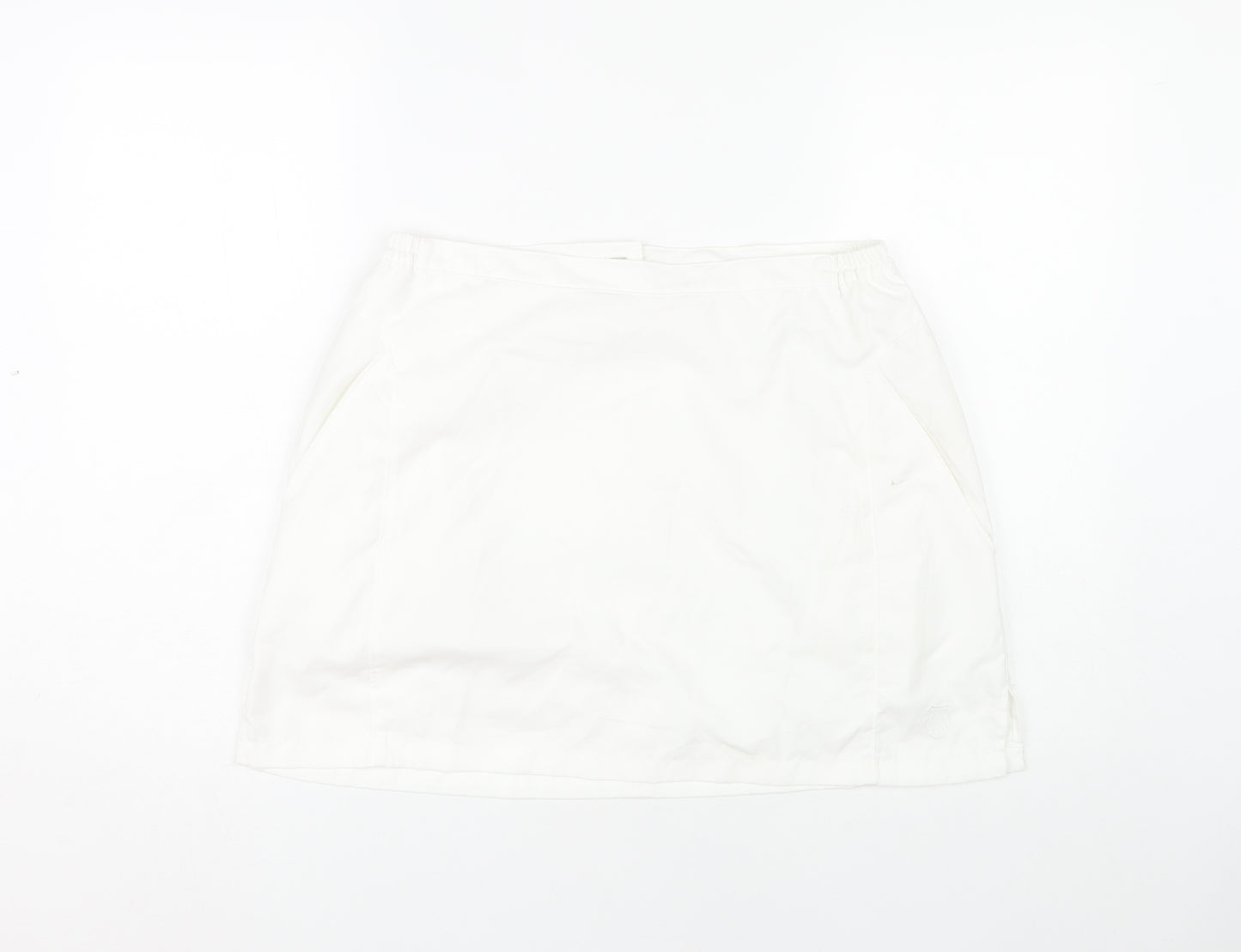 K-Swiss Women's White Skirt, Size 12, Polyester Blend