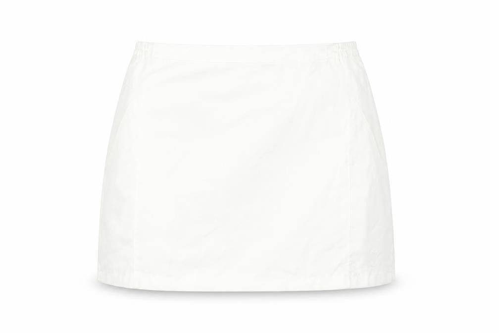 Front view of K-Swiss Women's White Skirt, size 12, Polyester Blend