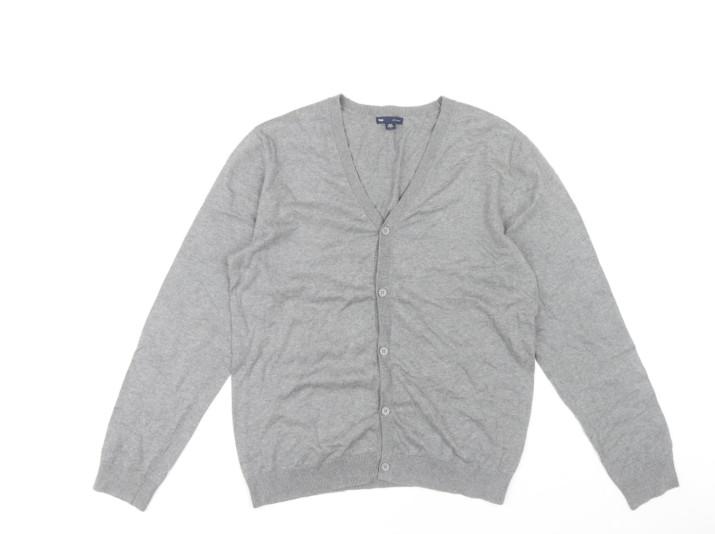 Gap Women's Grey V-Neck Cardigan, Size L
