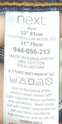 Next Men's Blue Skinny Jeans 32 Waist Mid Rise