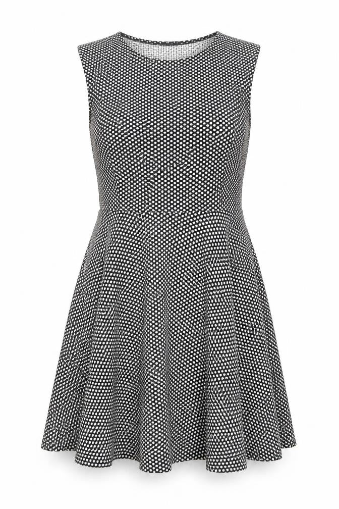 Front view of AX Paris Women's Black Fit & Flare Dress, size 12