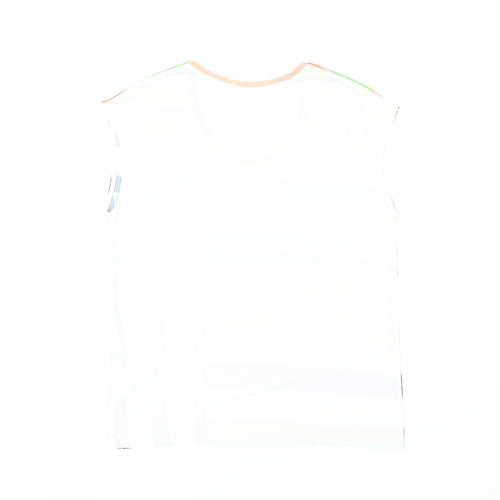 Zara Women's XL Multicoloured Striped T-Shirt