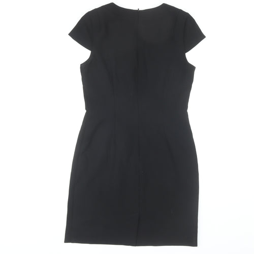 H&M Women's Black Short Sleeve V-Neck Dress Size 10