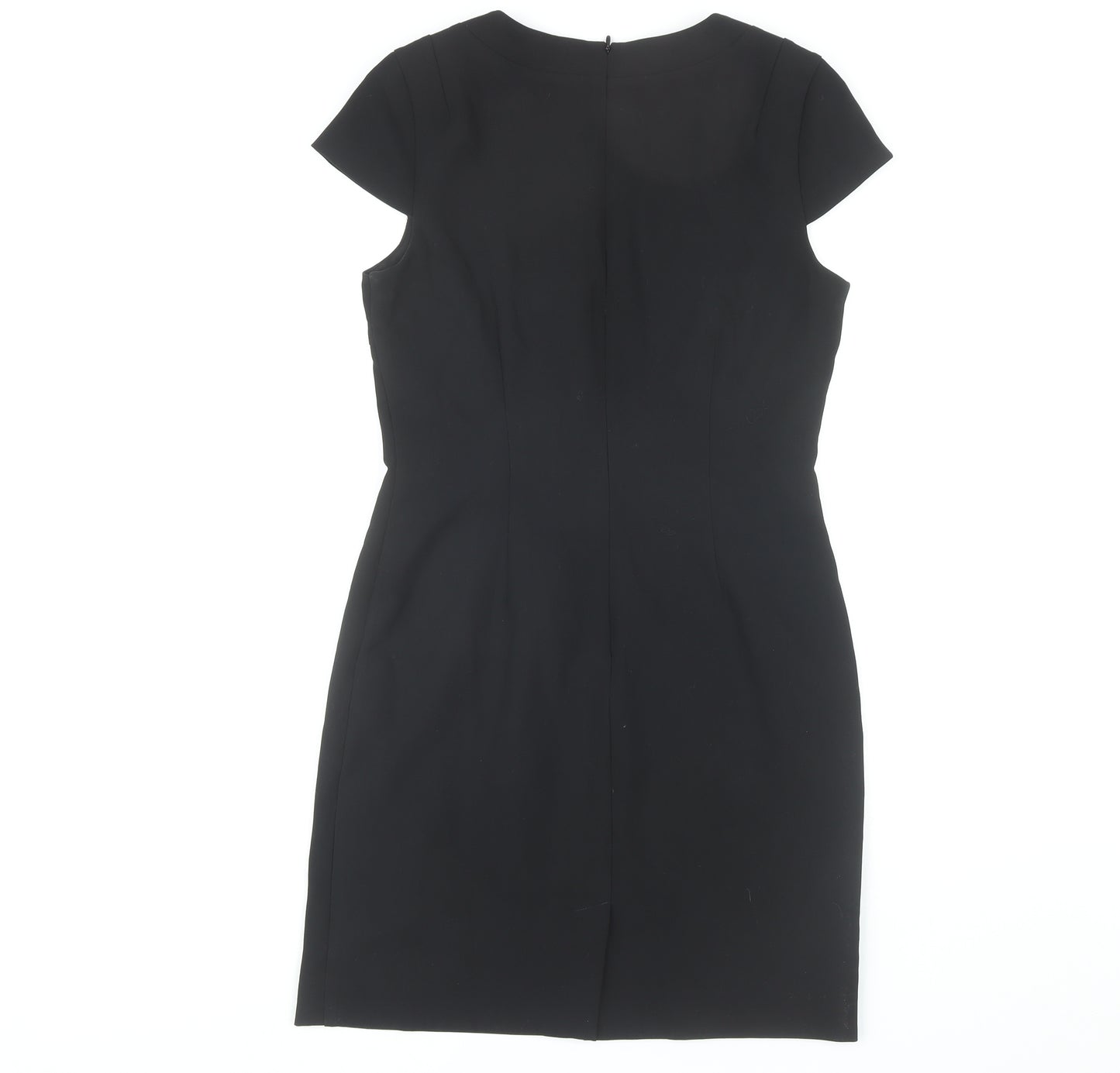 H&M Women's Black Short Sleeve V-Neck Dress Size 10