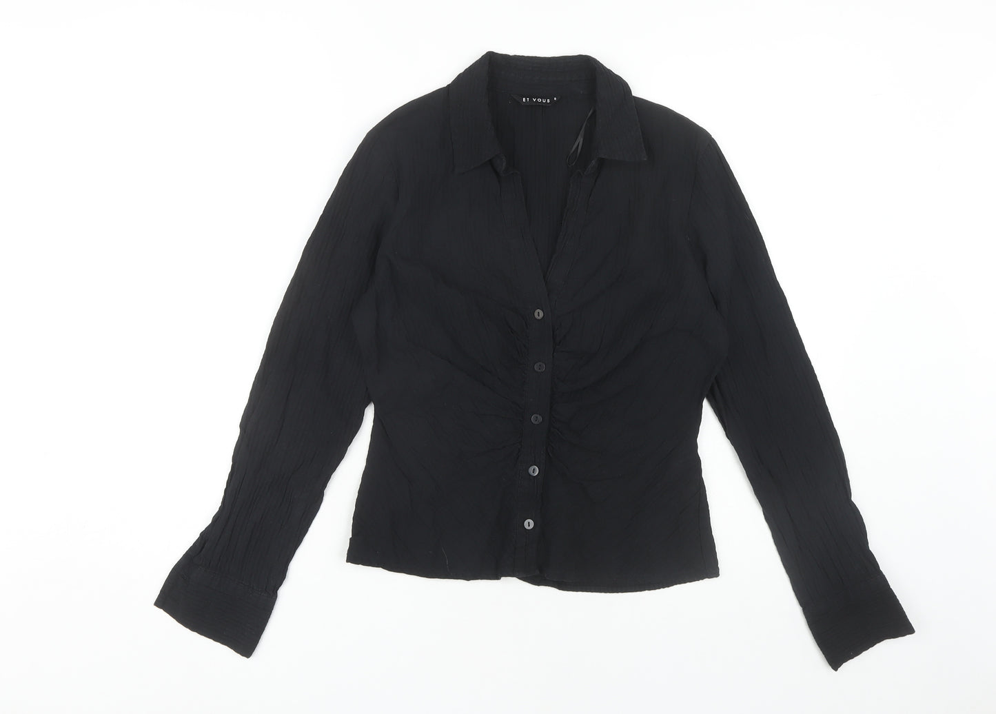 Et Vous Women's Black Long Sleeve Button Shirt
