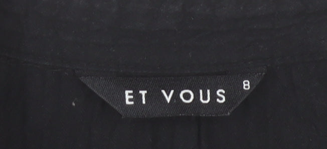 Et Vous Women's Black Long Sleeve Button Shirt