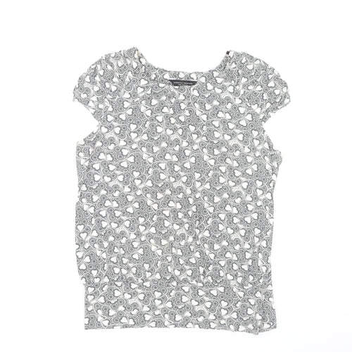 Dorothy Perkins Women Black Floral Blouse Size 16
