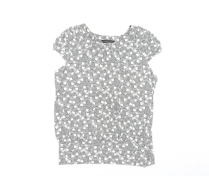 Dorothy Perkins Women Black Floral Blouse Size 16