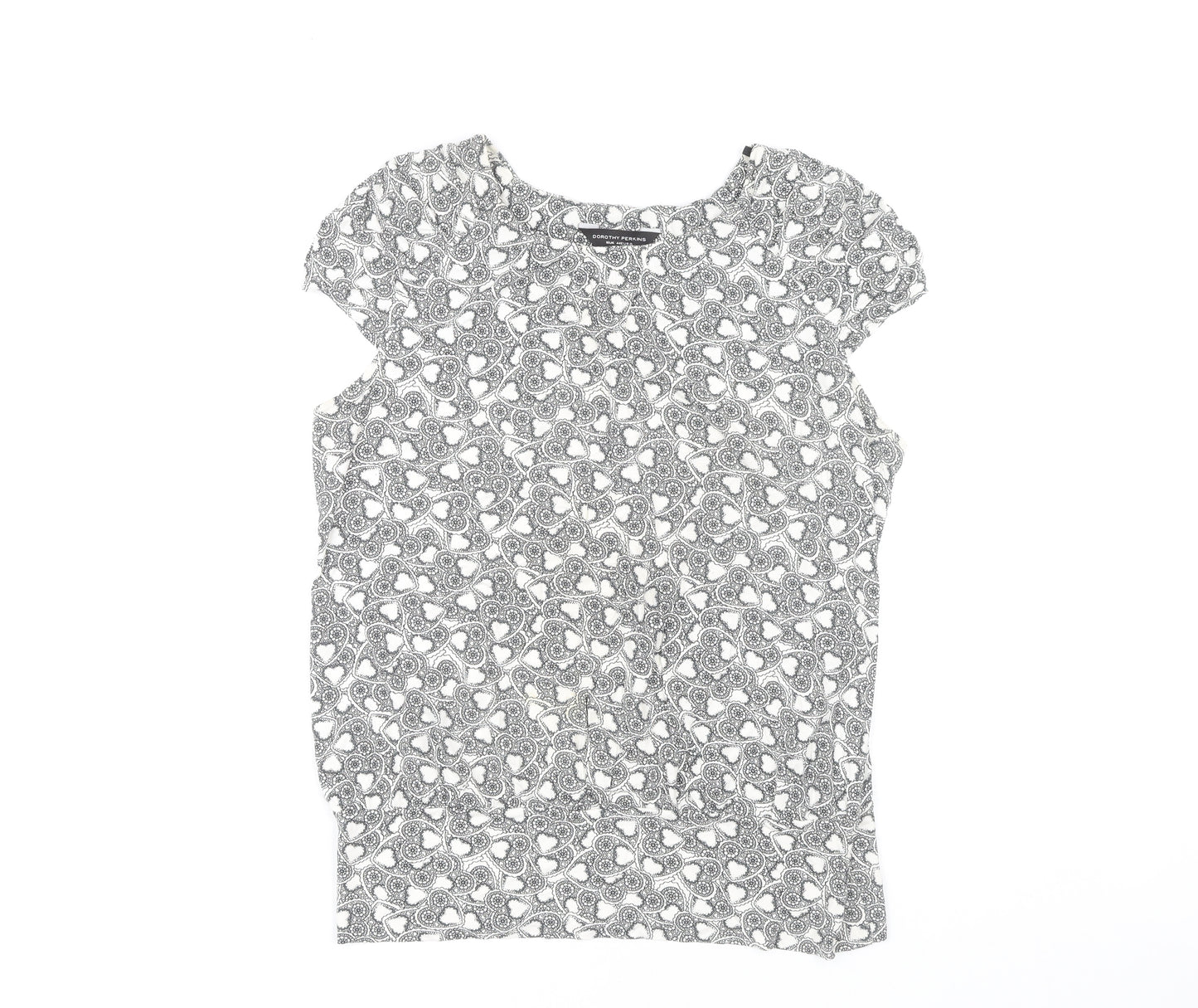 Dorothy Perkins Women Black Floral Blouse Size 16