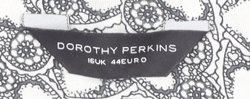 Dorothy Perkins Women Black Floral Blouse Size 16