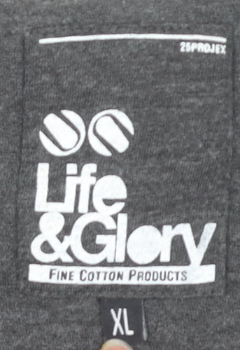 Officers Club Men's Grey XL Sporty Graphic T-Shirt