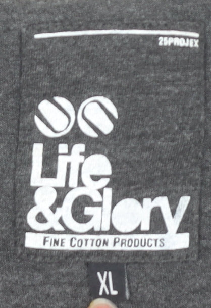 Officers Club Men's Grey XL Sporty Graphic T-Shirt