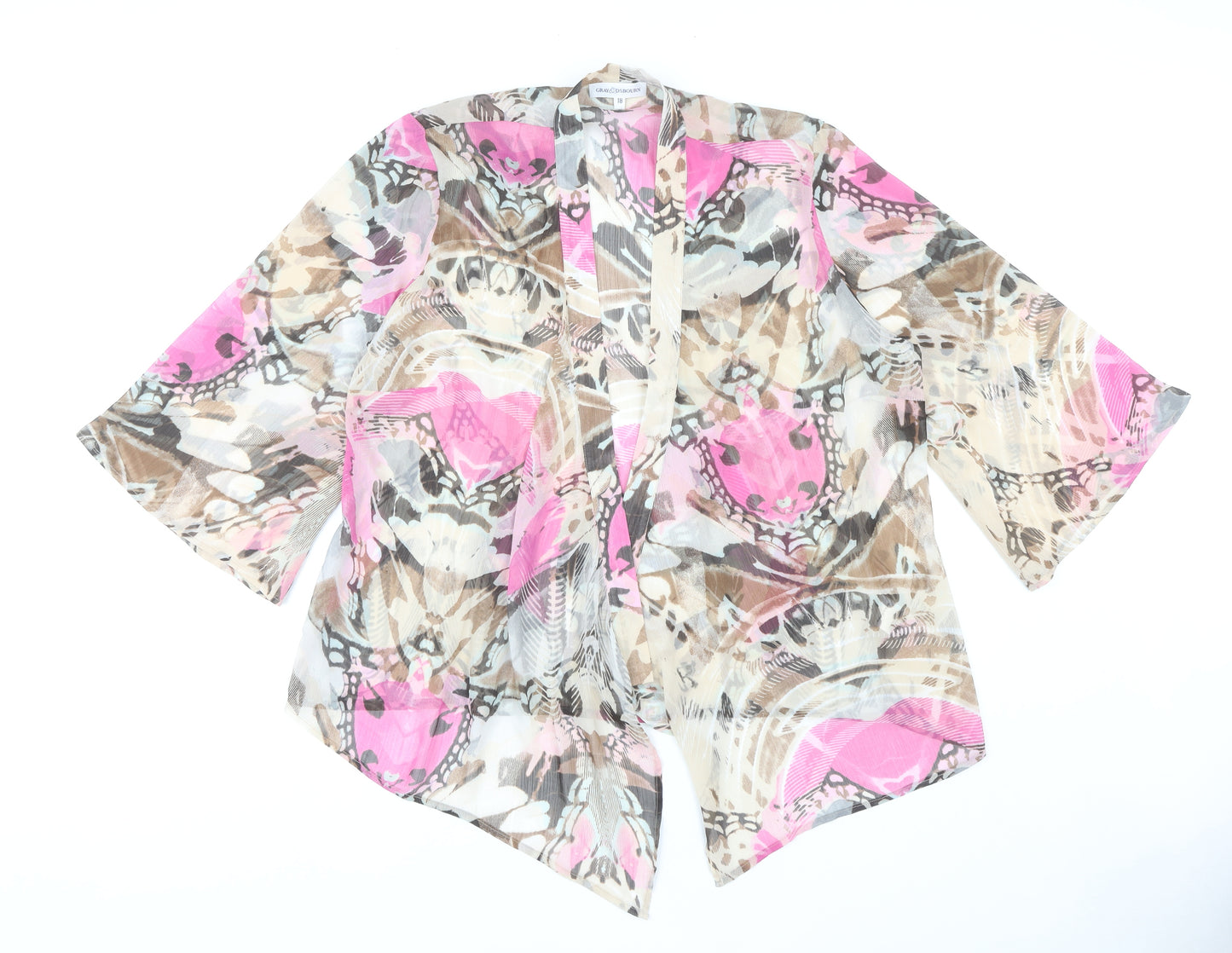 Gray & Osbourn Women's Multicoloured Kimono Jacket Size 18