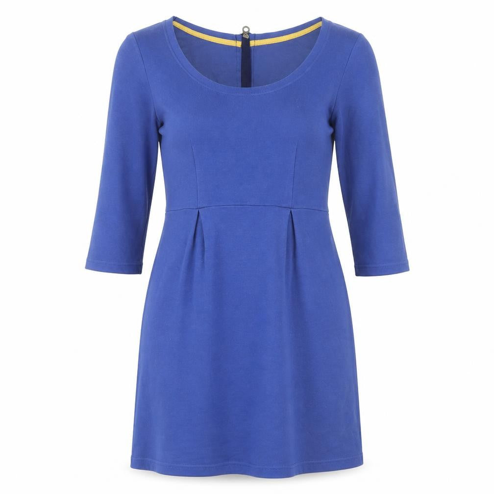 Front view of Joules Women's Blue 3/4 Sleeve Dress, size 8