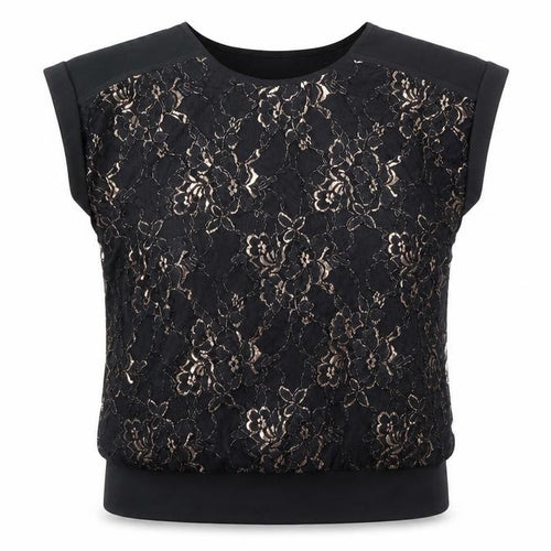 Oasis Black Floral Lace Blouse Women's XS Sleeveless