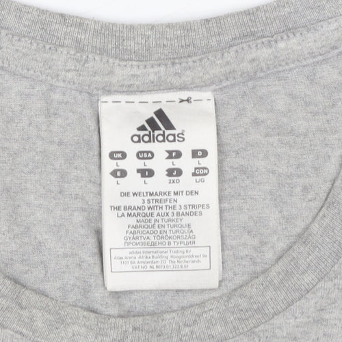 Adidas Men's Grey Logo T-Shirt L Sports Jersey
