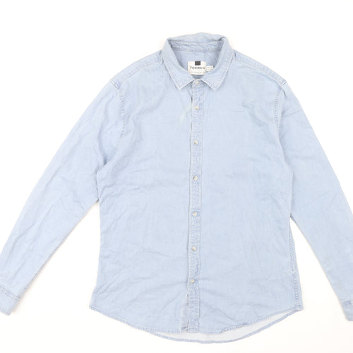 Topman Men's Blue XL Button-Up Casual Shirt