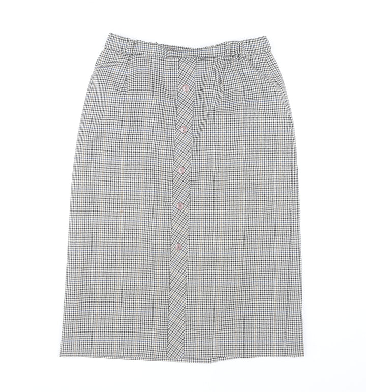Ian Women's Multicoloured Size 14 Wool Midi Skirt