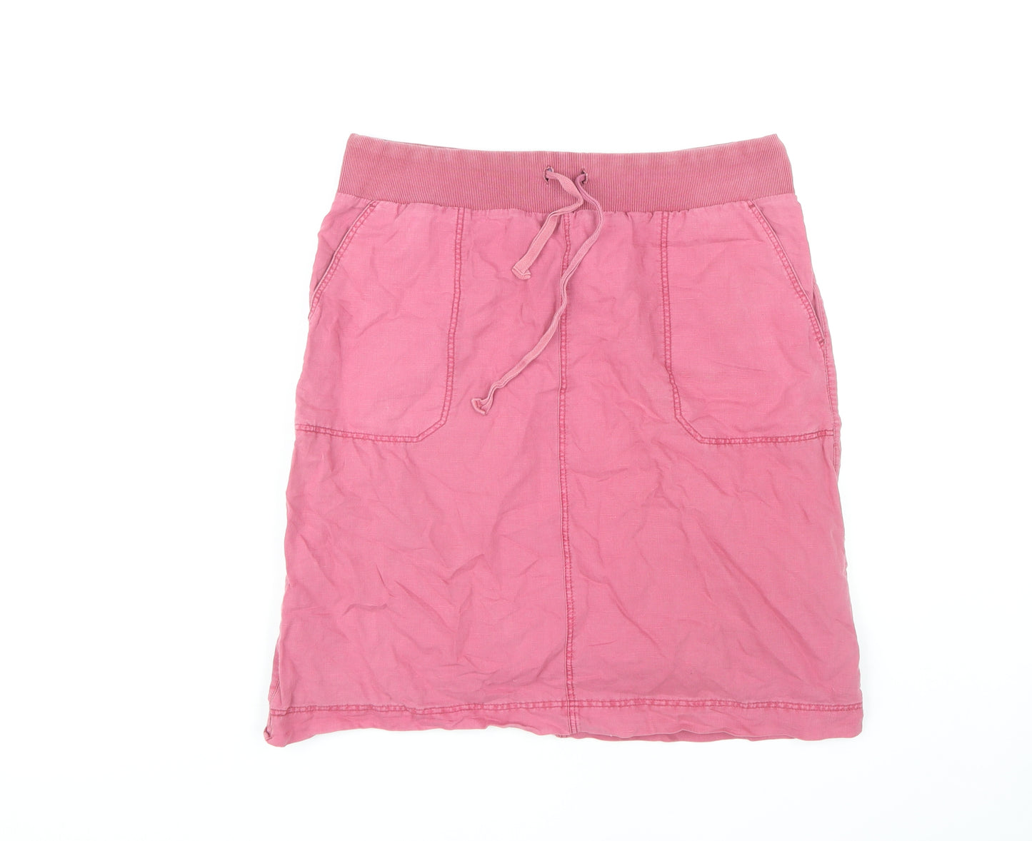 White Stuff Women’s Pink Drawstring Skirt, Size 12