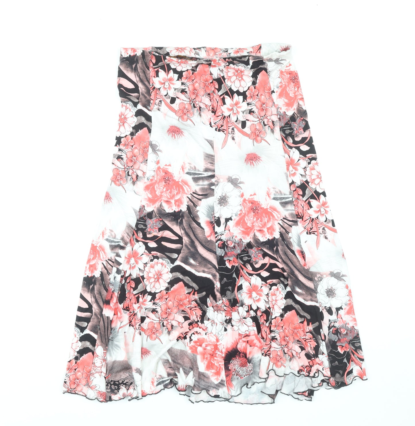 Charlotte Gold Women's Floral Midi A-Line Skirt Size 12