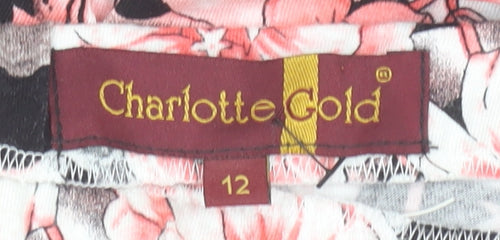 Charlotte Gold Women's Floral Midi A-Line Skirt Size 12