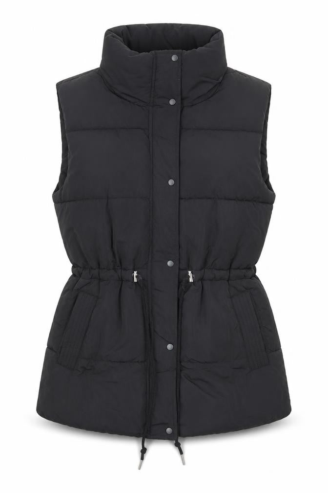 Front view of M&Co Women's Black Padded Waistcoat, size 10