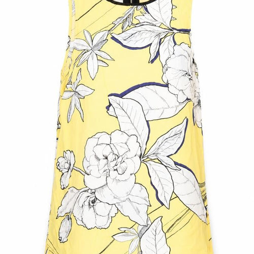Warehouse Women's Yellow Floral Sleeveless Blouse UK 12