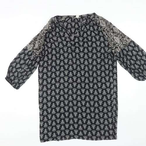 Monsoon Women's Black Geometric Shift Dress Size 8