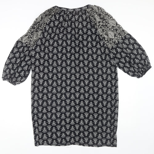 Monsoon Women's Black Geometric Shift Dress Size 8