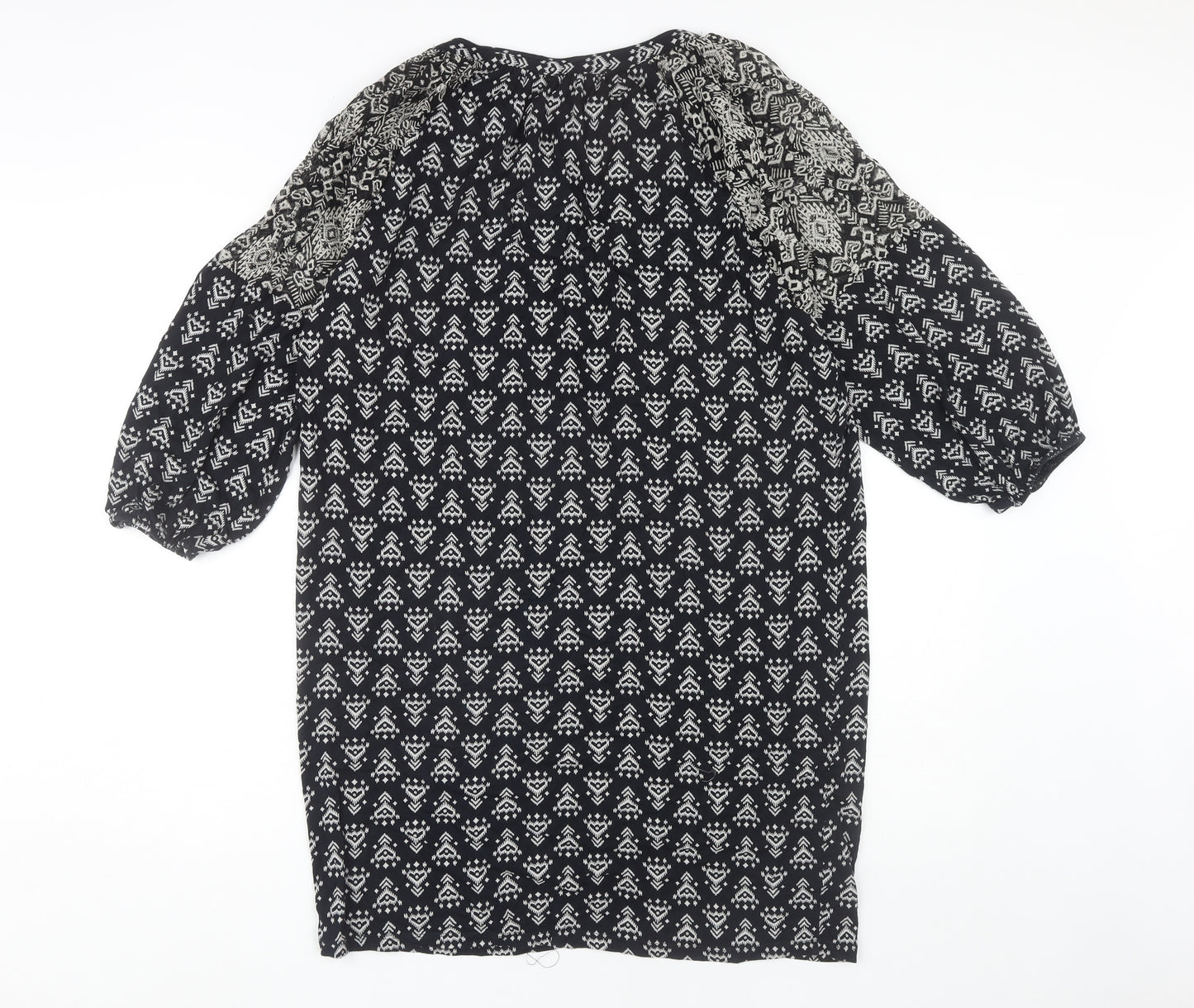 Monsoon Women's Black Geometric Shift Dress Size 8