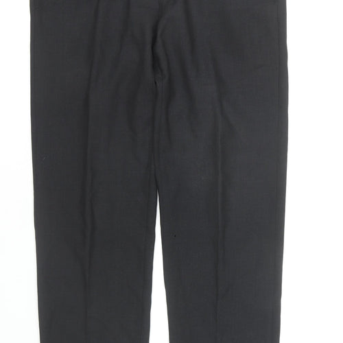 Marks and Spencer Men's Black Wool Formal Trousers
