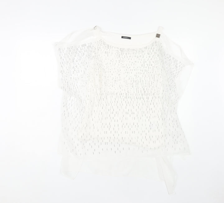 Roman Women White Size 10 Blouse