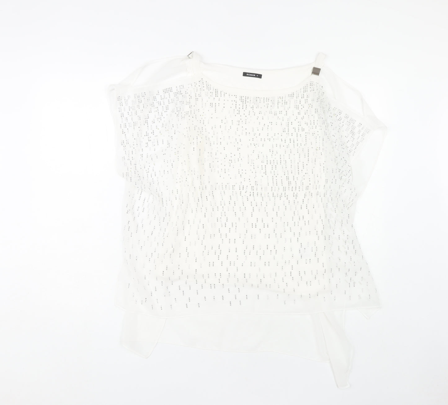 Roman Women White Size 10 Blouse