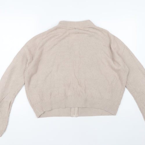 H&M Women's Beige Full Zip Jacket Size 14