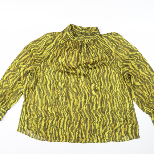 H&M Women's Multicoloured Animal Print Kimono Blouse Size 16