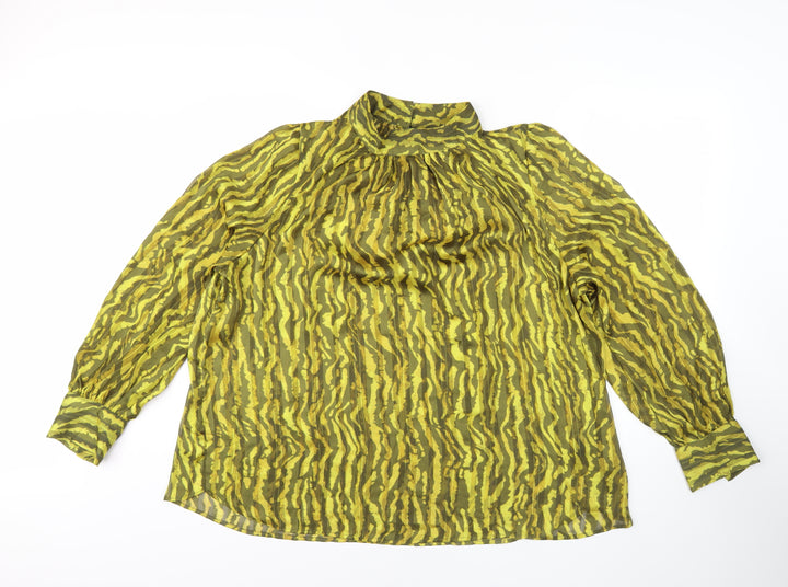 H&M Women's Multicoloured Animal Print Kimono Blouse Size 16