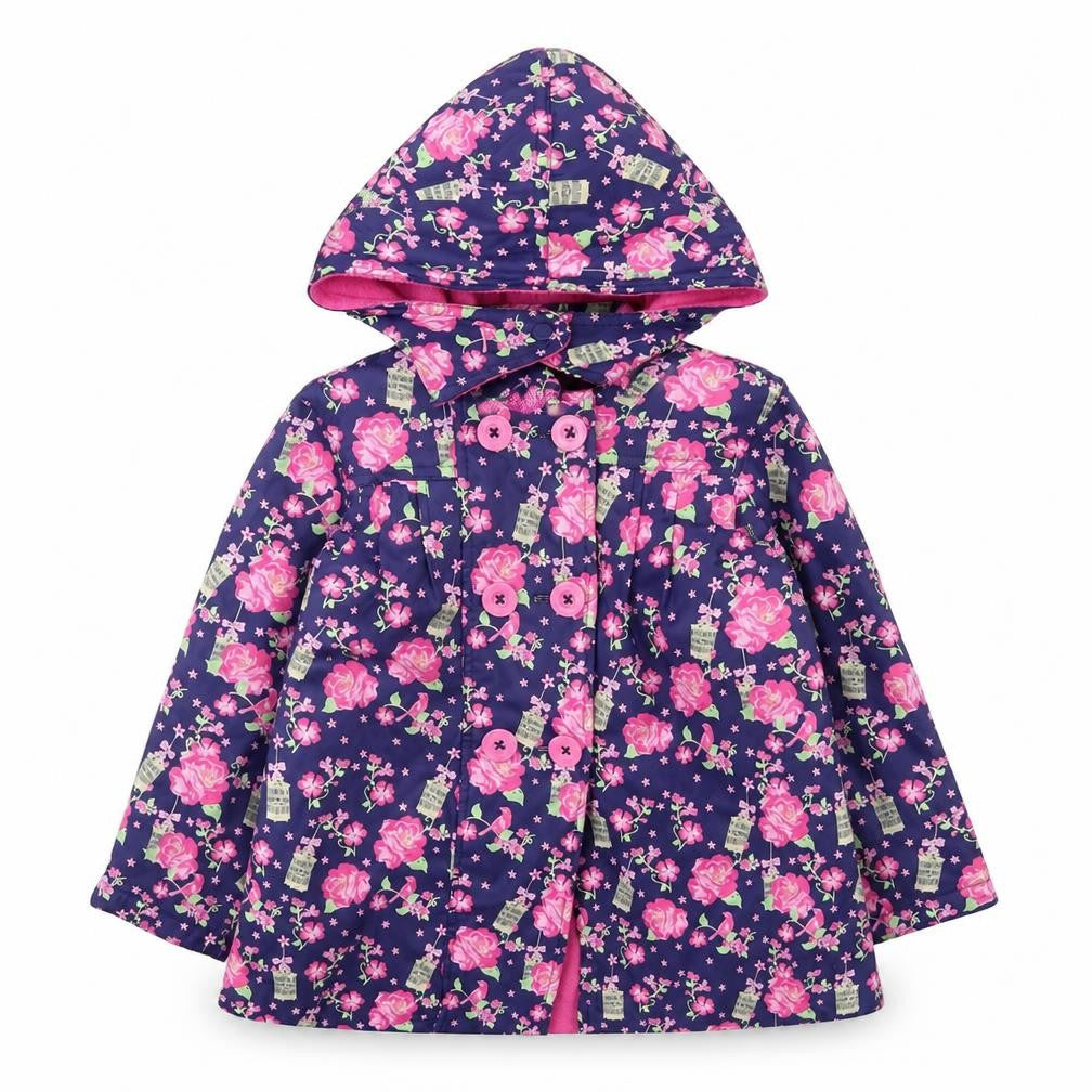 Lily & Lola Girls Floral Rain Coat, Multicoloured, 5-6 Years