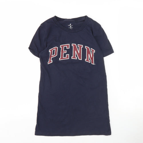 League Collegiate Blue T-Shirt, M, Unisex, Slim Fit, Casual