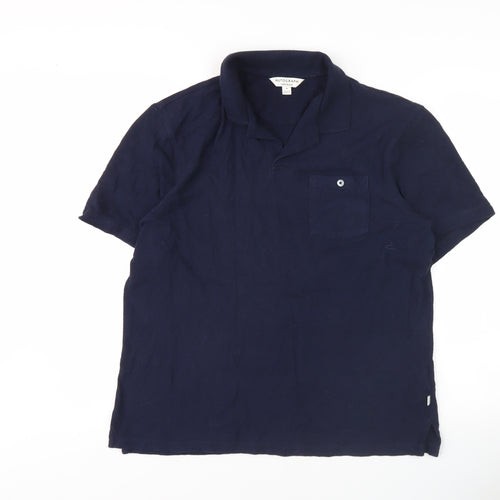 Marks and Spencer Men's Blue Polo Shirt, M, Cotton Blend