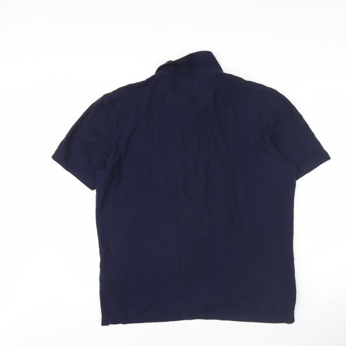 Marks and Spencer Men's Blue Polo Shirt, M, Cotton Blend