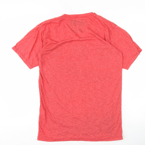 Liondo Men's Red V-Neck Graphic T-Shirt, One Size