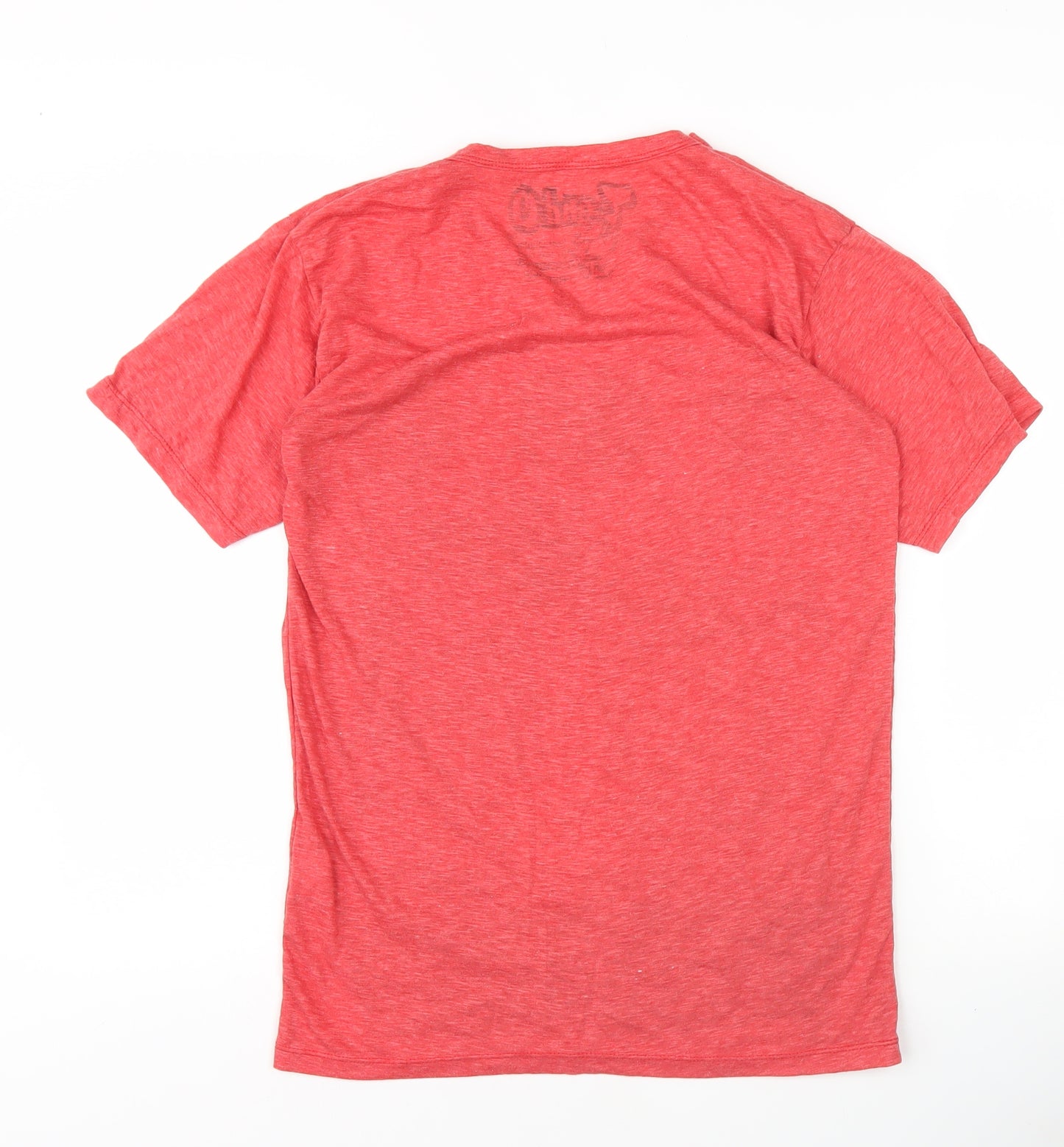 Liondo Men's Red V-Neck Graphic T-Shirt, One Size