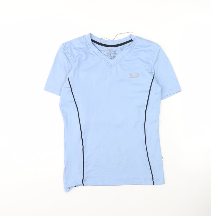 Cranesports Women's Blue V-Neck T-Shirt 8-10