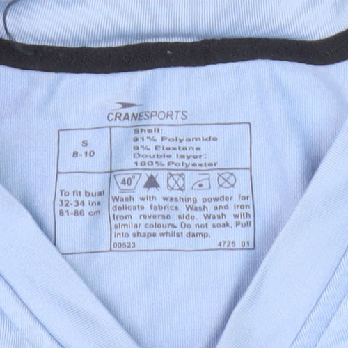 Cranesports Women's Blue V-Neck T-Shirt 8-10