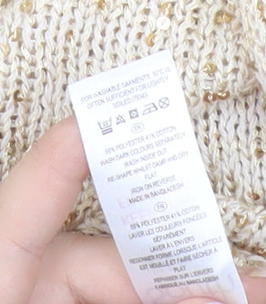 South Women's Beige Sequin Cardigan, Size 16