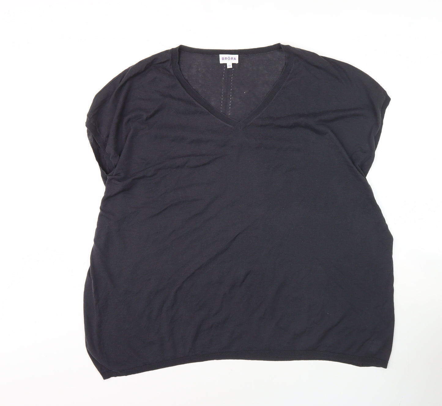 Brora Women's Black V-Neck Top One Size