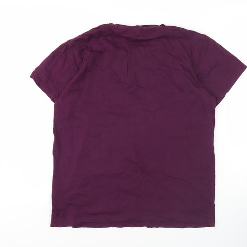 Pierre Cardin Men's Purple Graphic T-Shirt, M, Crew Neck