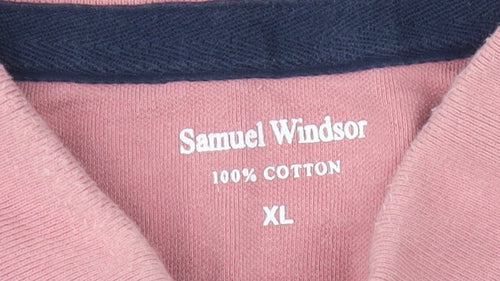 Samuel Windsor Pink Men's XL Polo Shirt Cotton